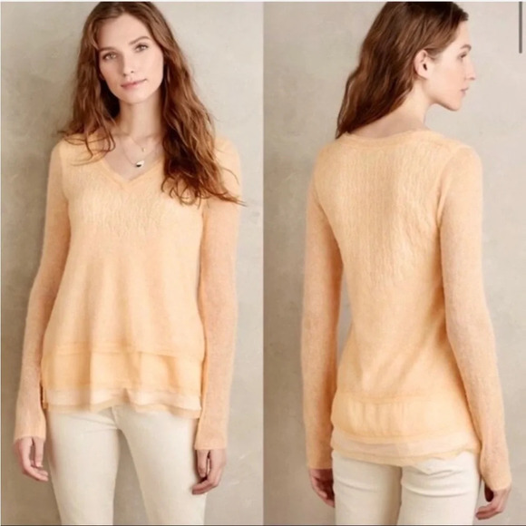✨NWT Anthropologie Knitted & Knotted Orange Alpaca Wool Alessia Sweater Size XS - Picture 9 of 9